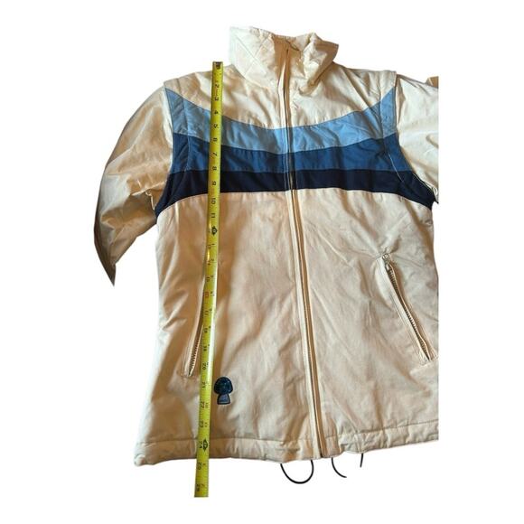 Vintage Sims retro style ski jacket cream blue size Small - Picture 3 of 9
